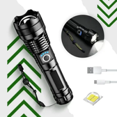 Imagem da oferta Lanterna Tática T9 Led Recarregável Mais Potente Do Mundo Alto Brilho Zoom Xhp Preto Luz Branca Holofote Pesca Sítio Fazenda Nixzen