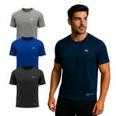 Imagem da oferta Camiseta Dry Fit Masculina Academia Treino Corrida Ciclismo Beach Tenis Anti-Suor UV Rei do Esporte