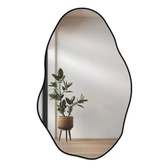 Imagem da oferta Espelho Orgânico Loja Sala 80x50 Grande Banheiro Elegante Moldura Preto