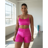 Imagem da oferta Conjunto Fitness Virginia Top Shorts Meia Coxa Cintura Alta