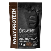 Imagem da oferta Whey Protein Concentrado 1kg Sabor Chocolate Belga Soldiers Nutrition Rico em Proteína Tre
