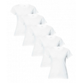 Imagem da oferta Kit 5 Camisetas Feminina Manga Curta Branca Hering Branco Liso G