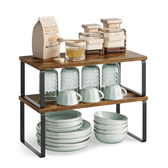 Imagem da oferta SONGMICS Estante de Cozinha - Kit com 2 Porta Temperos para Armário, Marrom e Preto