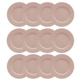 Imagem da oferta Conjunto 12 Pratos Rasos Redondos 27cm Bege Melamina Gerbera Lyor Refeições Restaurante Buffet