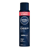 Imagem da oferta NIVEA MEN Desodorante Antitranspirante Aerossol Deep Carvão Ativado 200ml, Proteção Antibacteriana 72h, Controle do Suor e Odor