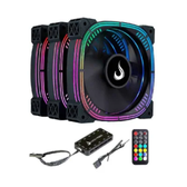 Imagem da oferta Kit Com 3 Ventoinhas Rise Mode Aura Pro Black ARGB 120mm Preto RM-AUB-02-ARGB