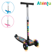 Imagem da oferta Patinete infantil 3 rodas com led luzes dobrável ajustável menino menina