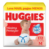 Imagem da oferta Huggies Fralda Descartável Máxima Proteção M - 172 Un