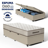 Imagem da oferta Cama Box Baú com Colchão de Espuma D60 Ortobom Force Dream Solteiro 88cm - Bege