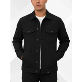 Imagem da oferta Jaqueta Jeans Masculina Preta Com Botões Algodão Premium