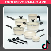 Imagem da oferta Jogo de Panelas Elegance 9 Peças Teflon Antiaderente Tampa Vidro