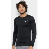 Imagem da oferta Camiseta Nike Pro Tight Manga Longa Masculina - Preto+Branco