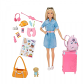 Imagem da oferta Boneca Barbie: Viajante com Pet e Adesivos FWV25 - Mattel