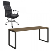 Imagem da oferta Mesa De Escritório Kappesberg 1.90M Com Cadeira Trevalla TL-CDE-02-1B