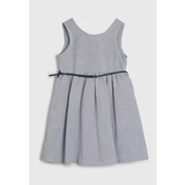 Imagem da oferta Vestido Infantil Milon Listrado com Cinto Branco