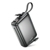 Imagem da oferta Carregador Portátil Power Bank Basike 20000mAh 22.5W Rápido Cabos Embutidos Tipo C iPhone Samsung