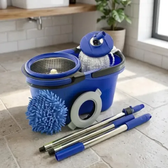 Imagem da oferta Esfregão Perfect Pro Mop 360° Balde Inox Cabo Longo Microfibra 16L
