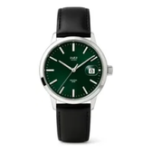 Imagem da oferta Relógio Masculino Bazeli Amazônia 40mm Couro Preto Fundo Verde Caixa Prata Com Data e Lu