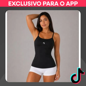 Imagem da oferta Regata Fitness Feminina Poliamida UV50 Bojo Removível Secagem Rápida