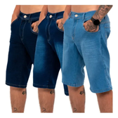 Imagem da oferta Kit com 3 Bermuda Sarja Jeans Social