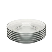 Imagem da oferta Jogo De Pratos Fundos Kit 6 Peças Em Vidro Almoço E Jantar - Cedar Glass