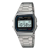 Imagem da oferta Relogio Casio Unissex Vintage Prata - A158wa-1df Correia Prateado Bisel Prateado Fundo P