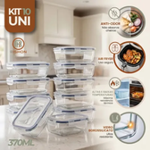 Imagem da oferta Kit 10 Pote De Vidro Marmita Hermético 370ml Freezer Fitness Rishon