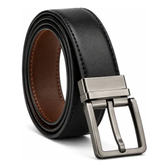 Imagem da oferta Cinto Dupla Face Preto e Marrom Fivela Giratória 115cm
