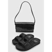 Imagem da oferta Chinelo Infantil Lilica Ripilica Glitter com Bolsa Preta