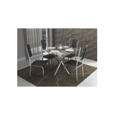 Imagem da oferta Conjunto Mesa Volga com 4 Cadeiras Lisboa Preto e Cromado Kappesberg Crome