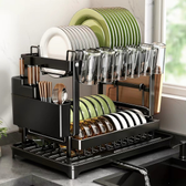 Imagem da oferta Escorredor Organizador de Louças Preto Aço Inoxidável Rack Suspensa para Cozinha Estante Dupla