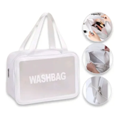 Imagem da oferta Bolsa Feminina Transparente Necessaire Maquiagem Grande Cor Branco