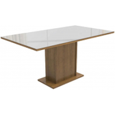 Imagem da oferta Mesa Madesa Retangular Tampo de Vidro 5275 Rustic/Branco