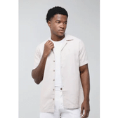 Imagem da oferta Camisa Aleatory Linho Algodão Manga Curta Off-White