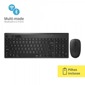 Imagem da oferta Teclado e Mouse Rapoo Bluetooth 2.4ghz Black com Pilha - Ra003