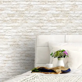 Imagem da oferta Papel Parede Adesivo 3d Lavável Pedra Canjiquinha Branco Com Tons De Marrom E Begê