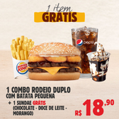 Imagem da oferta Combo Rodeio Duplo com Batata Pequena + Sundae Regular Grátis