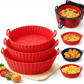 Imagem da oferta Kit 6 Formas Silicone Air Fryer e Forno Vermelho