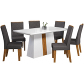 Imagem da oferta Mesa de Jantar Viero Esmeralda com 6 Cadeiras em Tecido Veludo