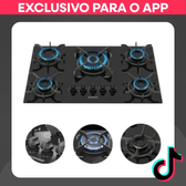 Imagem da oferta Cooktop 5 Bocas Itatiaia Tripla Chama com Trempe em Ferro Fundido