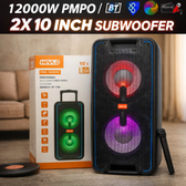 Imagem da oferta Caixa de Som Bluetooth Potente 12000W com LED TWS Rádio FM USB SD 2x10" Microfones Sem Fio