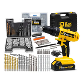 Imagem da oferta Parafusadeira Furadeira A Bateria 38” 10mm 1350rpm Bivolt The Black Tools + Jogo De Brocas Bits E Buchas 300 Peças