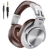 Imagem da oferta OneOdio Fone de Ouvido DJ A71 Fusion SilverBrownFalante 40 mm Neodimio Conexão P2 ou P10 Com Microfone, Cabo Destacável, Grande