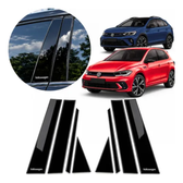 Imagem da oferta Adesivo Aplique Colunas Vw Polo Nivus Black Piano 3m Porta
