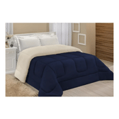 Imagem da oferta Edredom Sherpa Coberdrom E Cobertor Casal Queen Grosso Cores Cor Marinho LuckBaby