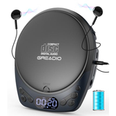 Imagem da oferta Greadio Leitor de Cd Portátil com Fones de Ouvido Leitor de Cd Discman Recarregável para Carro E Casa Pequeno Leitor