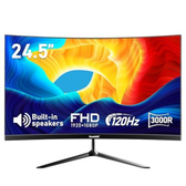 Imagem da oferta Monitor Gamer Curvo 24,5" Gawfolk 120Hz Full HD 1080p VA 3000R 1ms com Alto-falantes HDMI VGA