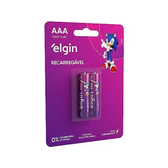Imagem da oferta Pilha Recarregável Aaa 1000mah Elgin Com 2 Unidades Palito (emabalagem Pode Ter Variações)
