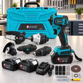 Imagem da oferta Kit Ferramentas 5 Em 1 Brushless 48v 2 Baterias Maleta