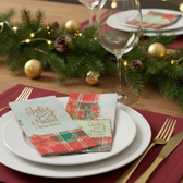 Imagem da oferta Guardanapo de Papel - Feliz Natal e Boas Festas - Bege - 33x40cm - 10 unidades - Rizzo